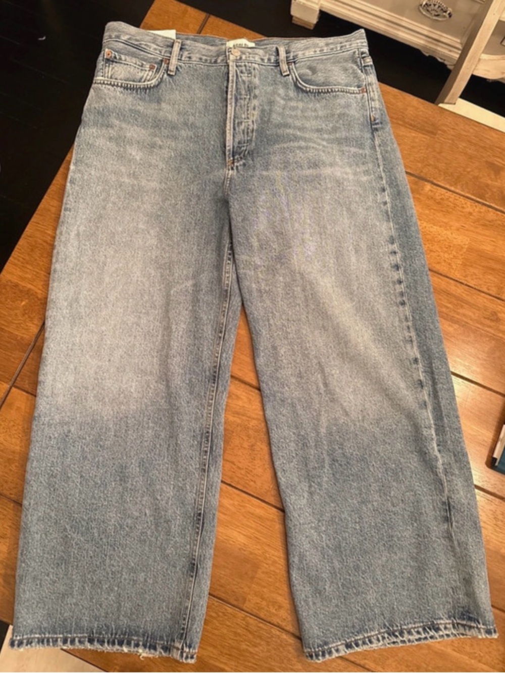 Agolde women’s  Relaxed Wide-Leg Light Wash Jeans